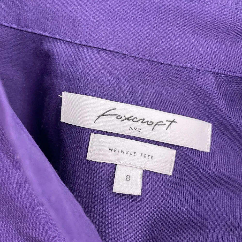 Foxcroft Purple Button-Front Shirt - Picture 5 of 8